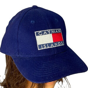 CAYMAN ISLANDS NWT Mens Navy Blue Embroidered 6 Panel Cap Adjustable OS